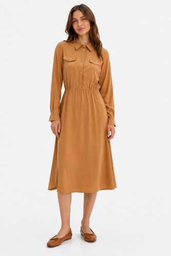 Damen maxi kleid braun - damen,
