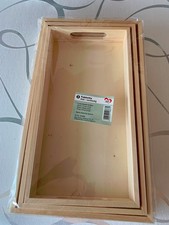  Holztablett-Set 3 x verschiedene Größen  Serviertablett