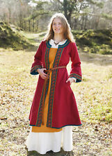 Battle-Merchant Bestickter Wikinger-Mantel Ella, weinrot-petrol Mittelalter LARP