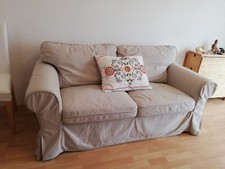 Sofa, IKEA EKTORP, Sandfarbe, zwei Sitze, mit abnehmbaren und waschbaren Bezüge