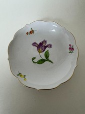 MEISSEN 1.WAHL SCHWERTER MARKE PORZELLAN TELLER-SCHALE BLUMEN DEKOR