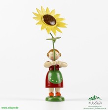 Sammlerobjekt Straco Blumenkind Blumenmädchen mit Sonnenblume Sammler Frühling