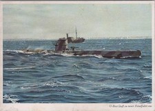 AK Postkarte U Boot VII läuft zur Feindfahrt aus deutsche Kriegsmarine 2. WK