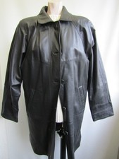 Damen Leder Mantel, Schwarz, Butterweich, Top, Gr. 40