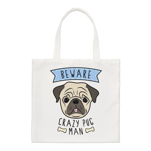 Beware verrückt mops man - mops,