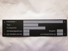 TYPENSCHILD ANHÄNGER MASCHINE