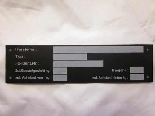 Typenschild anhänger maschine - typenschild,