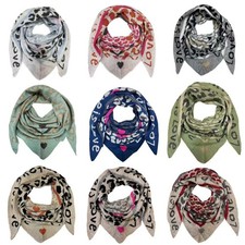 XL Dreieck Schal Strickschal Love Leo Warmer Winter Fashion Leopard Tuch Herbst