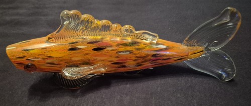 Deko fisch aus - glas,, orange