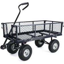 Transport Gitterwagen Handwagen Bollerwagen Seiten klappbar bis 300kg Schwarz