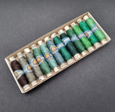 12 Rollen Nähgarn MEZ Progress Perlcordonnet 100% Baumwolle Bunte Mischung 10