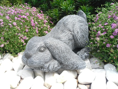 Steinfigur hase kaninchen - steinfigur,