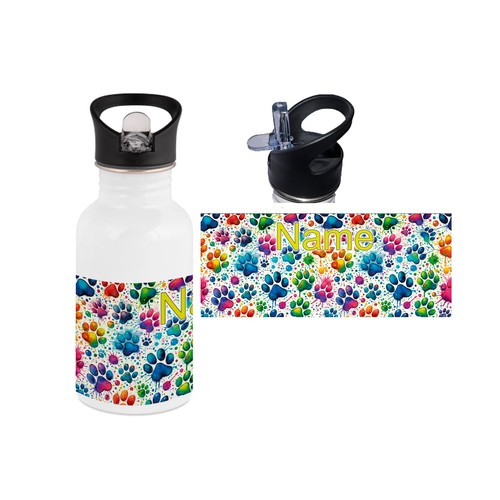 Bunte pfoten trinkflasche - bunte,