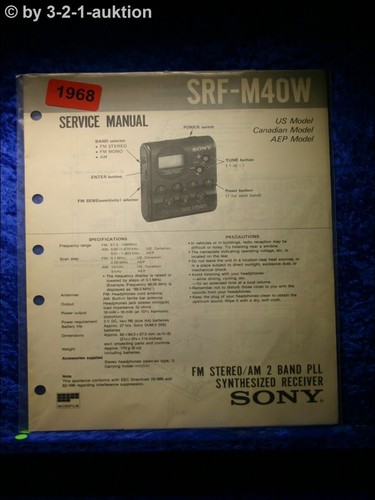 Sony service manual - srf, 2