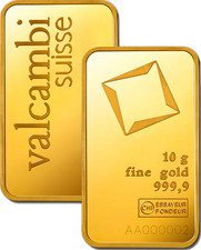 10g Goldbarren von Valcambi