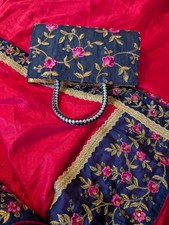 NEU Saree Mit Handtasche Clutch Combo Bollywood Fashion Orient Party HOCHZEIT