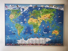 Magnet-haftende Weltkarte für Kinder, gerahmt
