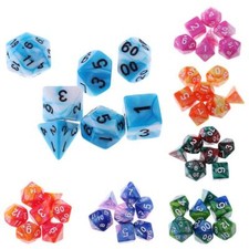 7 teiliges polyedrisches Würfel Set D20 D12 D10 D8 D6 D4 D3 für DND RPG