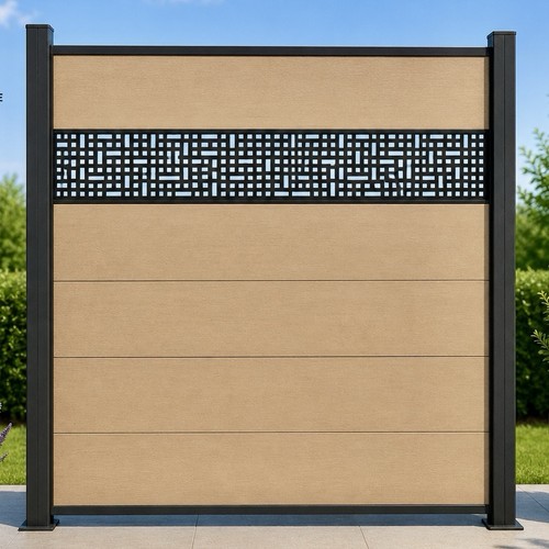 Wpc sichtschutzzaun sand - wpc, xl