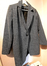 TOP++ WINTER WOLLMANTEL/ LONGBLAZER IN GR. L SCHWARZ/WEISS ++ PEPITA ++ TOP ++
