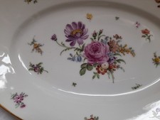 Wunderschöne Porzellan Platte /Rosenmuster handbemalt 35 x 25    cm