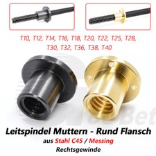 T10-T40 Rund Flansch Mutter für Leitspindel Trapezgewindespindel Stahl / Messing