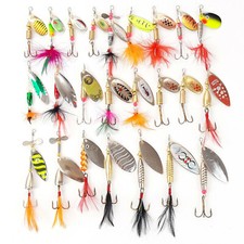 4-12er SPINNER BAIT SETS Forelle Barsch Zander Hecht Wels Köder Spoons Blinker 