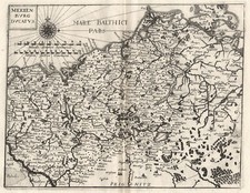 Mecklenburg Original Kupferstich Landkarte Merian 1641