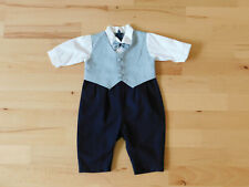kleiner süßer Anzug Einteiler Gr. 62 Cadeau schwarz grau weiß Hochzeit Taufe TOP