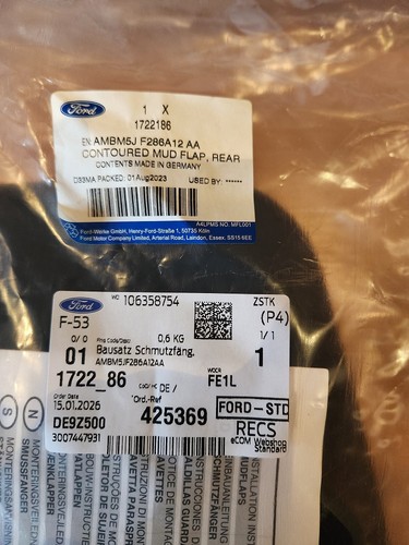Schmutzfänger hinten ford - schmutzfänger,