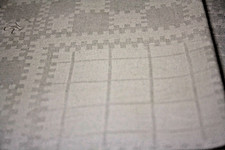 3 alte Stoffservietten, Halbleinen? grafisches Muster, Jugendstil, Monogramm AS