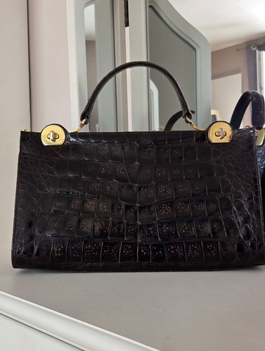 Vintage leder handtasche - vintage,