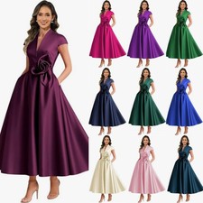 Damen Satin Brautmutterkleider