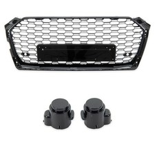 Kühlergrill Wabendesign Grill Schwarz glanz komplett für Audi A5 F5 außer RS5