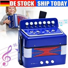 Akkordeon 7 Tasten Blau Knopf