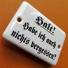 HALT! ...auch nichts vergessen? Tür Emailschild MAKELLOS Krämer Laden TANTE EMMA