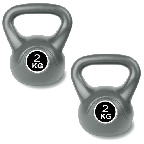 Kugelhantel 2kg grau - 2x,