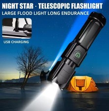 LED Taschenlampe USB-C aufladbar Akku Zoom Fokus klein leicht Camping Notfall