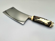 Jagdbesteck Hackbeil 28,5 cm  Anton Wingen Hirschhorn Beil Solingen Tiermotiv