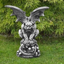 Massive Steinfigur Gargoyle Wächter Torwächter aus Steinguss Frostfest Garten