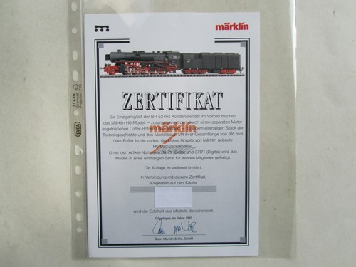 Märklin 37171 zertifikat - 37171,