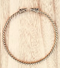 Torques Wikinger Halsreifen Bronze Wolf Bronzeschmuck Wolfsköpfe Kette 38cm