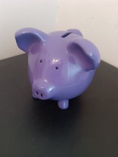 Sparschwein Porzellan, Original  Vintage, Lila 90er Jahre