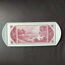 Kuchenplatte Servierplatte Stollenplatte  / rechteckig ca.  38 cm x 15 cm #