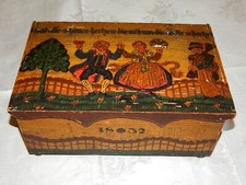 Antikes bemaltes Hochzeitstruhe 1832  - Wismutkästchen 