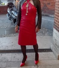 Echtleder-Kleid rot, 44, Crazy