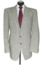 Harris Tweed Herren Sakko Jackett 26 grau hellgrau Fischgrat einreihig 2-Knopf
