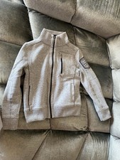 AERONAUTICA MILITARE Lambswool Herren Cardigan mit Reißverschluss M, Grau - NEU