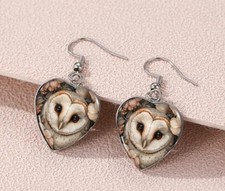 1 Paar Eulen Herz-Ohrhänger