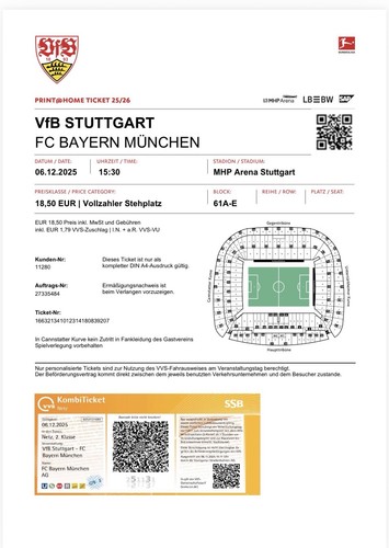Sammler ticket vfb stuttgart - sammler,